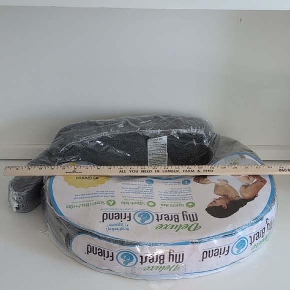 My Brest Friend Deluxe Nursing Pillow in Gray with Pocket, Adjustable Strap - Picture 7 of 16